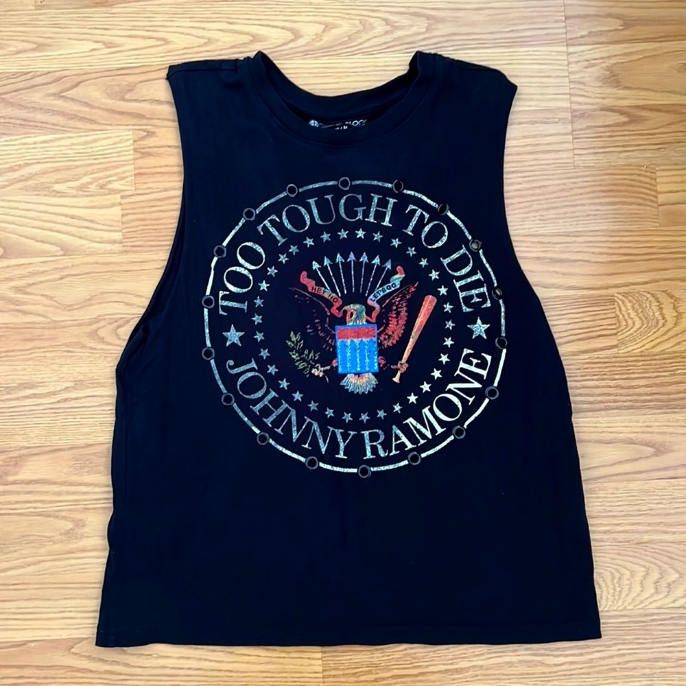 Johnny Ramone graphic women’s muscle tee